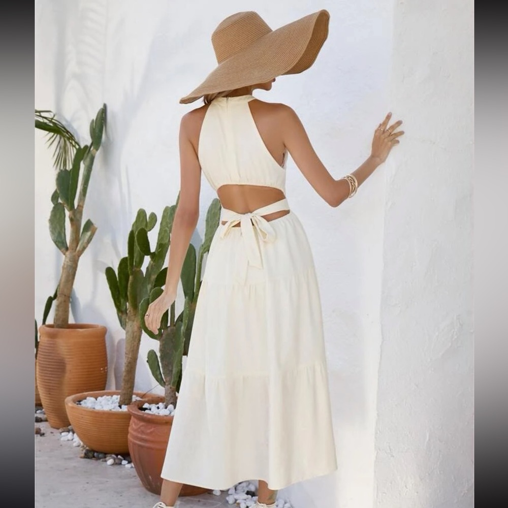 Halter Cream Dress